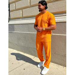 Ensemble pantalon et t-shirt plissé