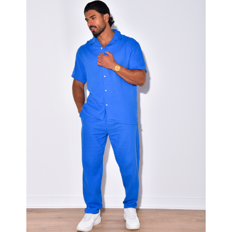 Ensemble pantalon et chemise à relief Ensemble pantalon et chemise à relief