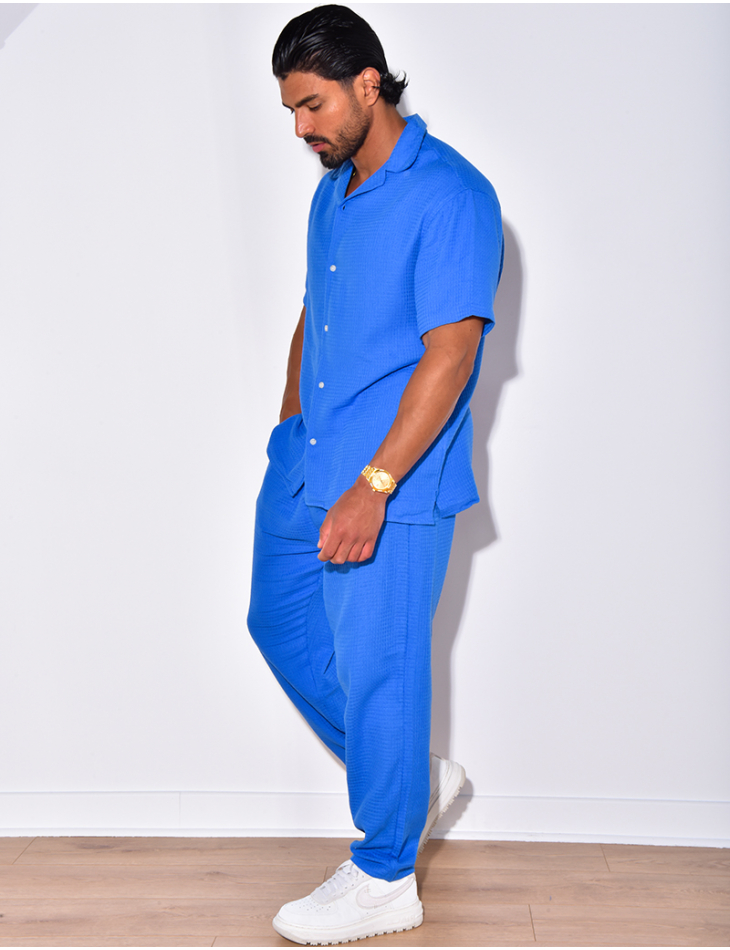 Ensemble pantalon et chemise à relief Ensemble pantalon et chemise à relief