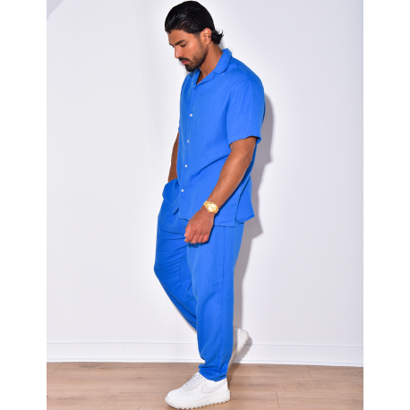 Ensemble pantalon et chemise à relief Ensemble pantalon et chemise à relief