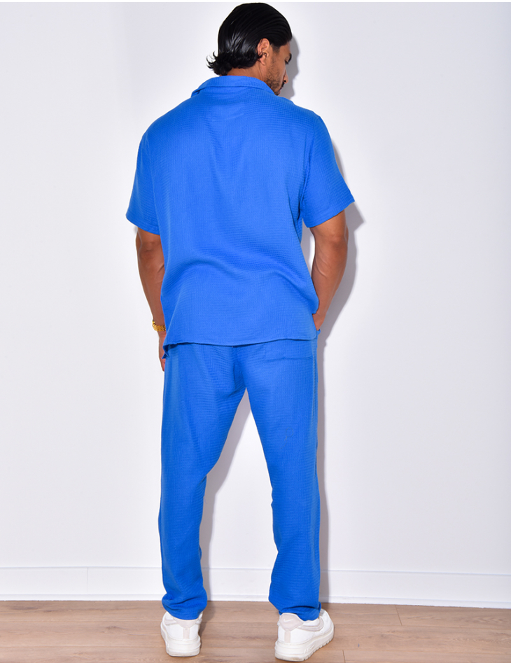 Ensemble pantalon et chemise à relief Ensemble pantalon et chemise à relief