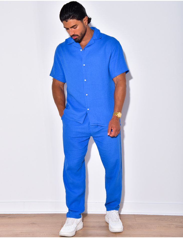 Ensemble pantalon et chemise à relief Ensemble pantalon et chemise à relief