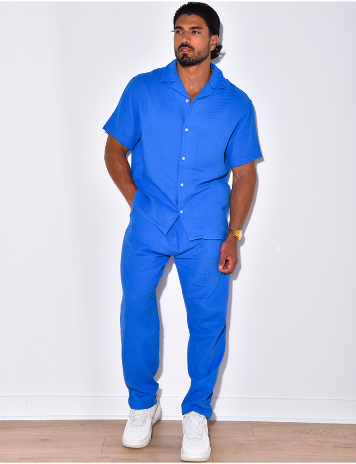 Ensemble pantalon et chemise à relief Ensemble pantalon et chemise à relief