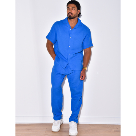 Ensemble pantalon et chemise à relief Ensemble pantalon et chemise à relief