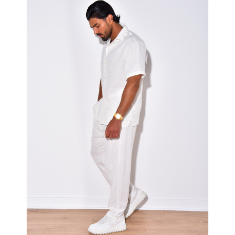 Ensemble pantalon et chemise à relief Ensemble pantalon et chemise à relief