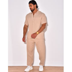 Ensemble pantalon et chemise à relief Ensemble pantalon et chemise à relief