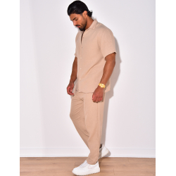 Ensemble pantalon et chemise à relief Ensemble pantalon et chemise à relief