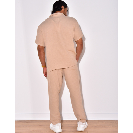 Ensemble pantalon et chemise à relief Ensemble pantalon et chemise à relief