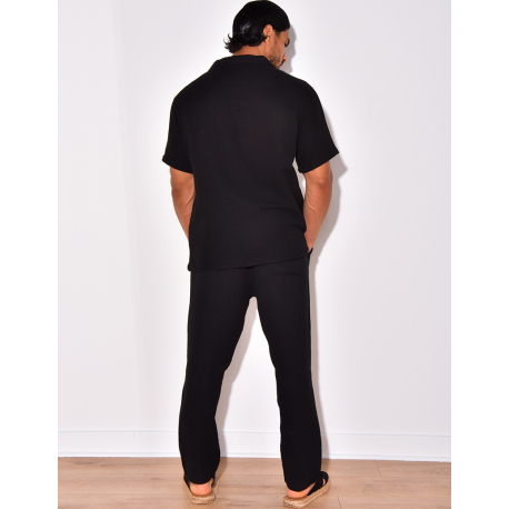 Ensemble pantalon et chemise à relief Ensemble pantalon et chemise à relief