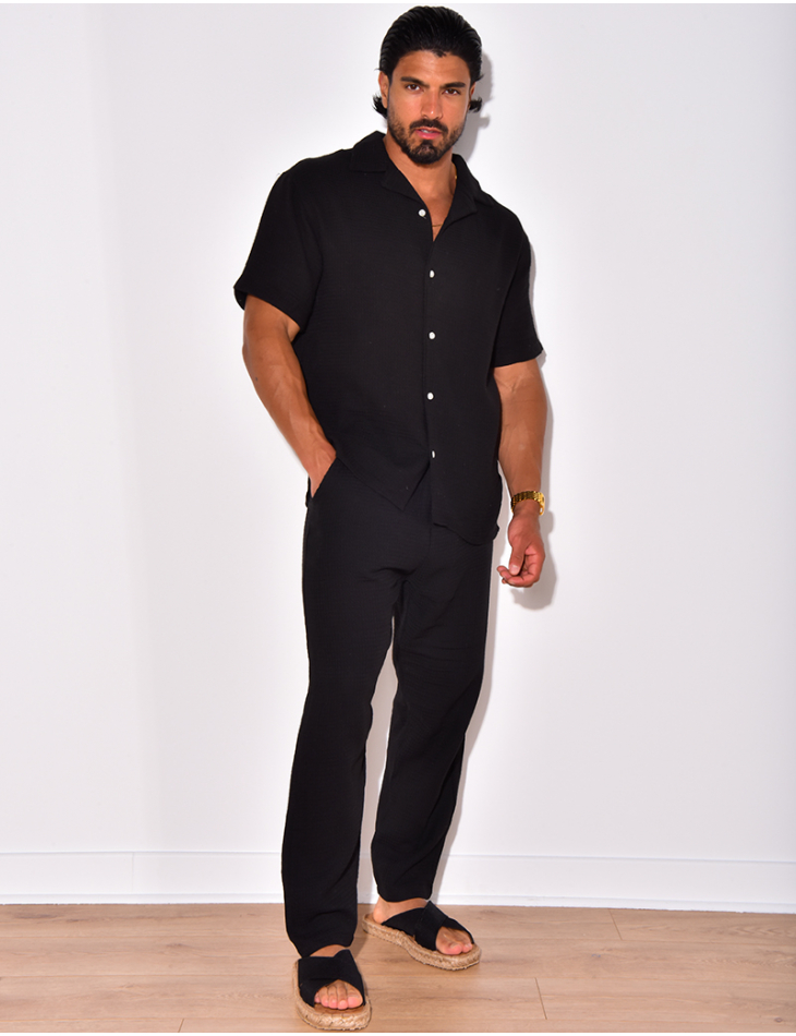 Ensemble pantalon et chemise à relief Ensemble pantalon et chemise à relief