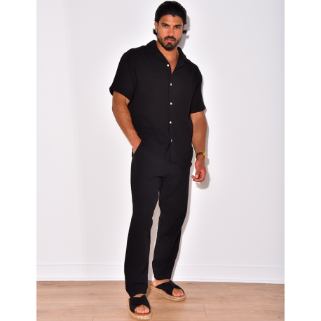 Ensemble pantalon et chemise à relief Ensemble pantalon et chemise à relief