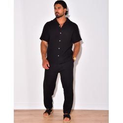 Ensemble pantalon et chemise à relief Ensemble pantalon et chemise à relief