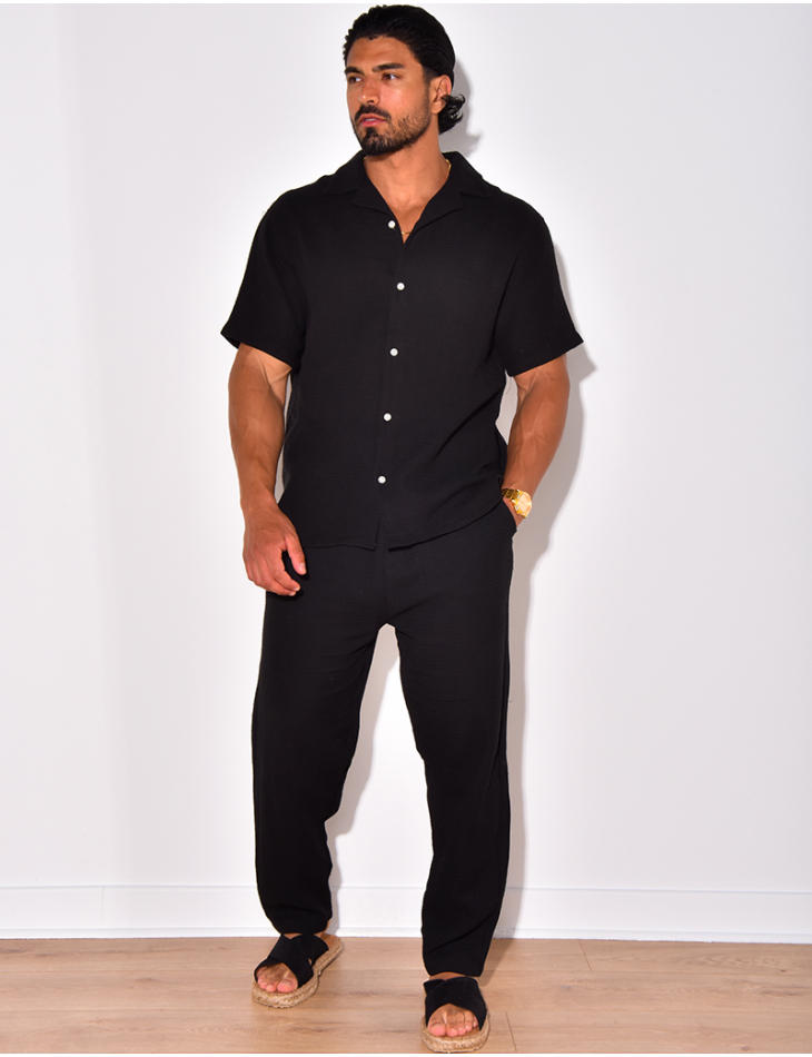 Ensemble pantalon et chemise à relief Ensemble pantalon et chemise à relief