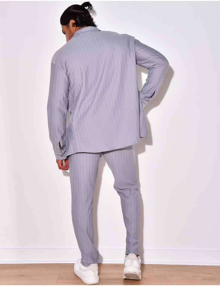 Ensemble pantalon et chemise manches longues plissé Ensemble pantalon et chemise manches longues plissé