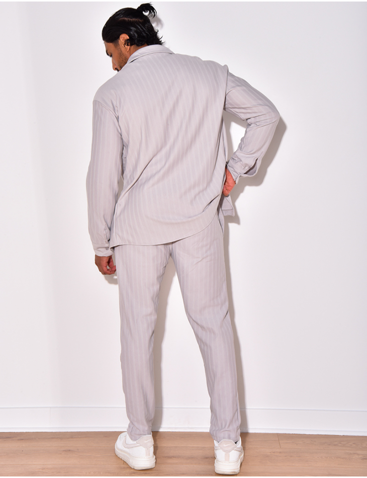 Ensemble pantalon et chemise manches longues plissé Ensemble pantalon et chemise manches longues plissé