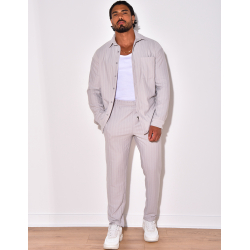 Ensemble pantalon et chemise manches longues plissé Ensemble pantalon et chemise manches longues plissé