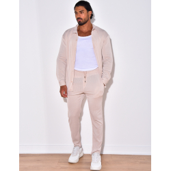 Ensemble pantalon et chemise manches longues plissé Ensemble pantalon et chemise manches longues plissé