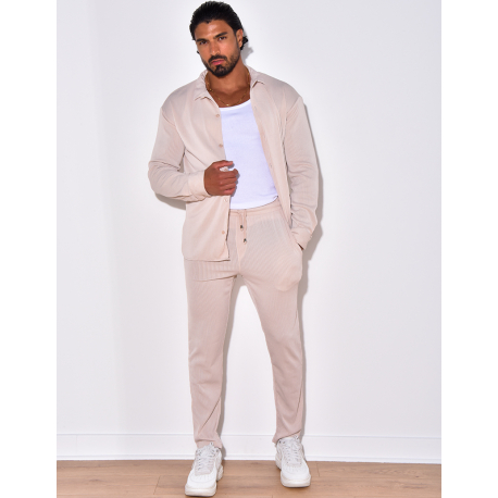 Ensemble pantalon et chemise manches longues plissé Ensemble pantalon et chemise manches longues plissé