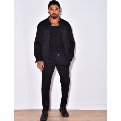 Ensemble pantalon et chemise manches longues plissé