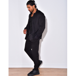 Ensemble pantalon et chemise manches longues plissé