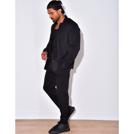 Ensemble pantalon et chemise manches longues plissé