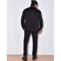 Ensemble pantalon et chemise manches longues plissé