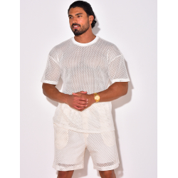 Ensemble short et t-shirt ajouré Ensemble short et t-shirt ajouré