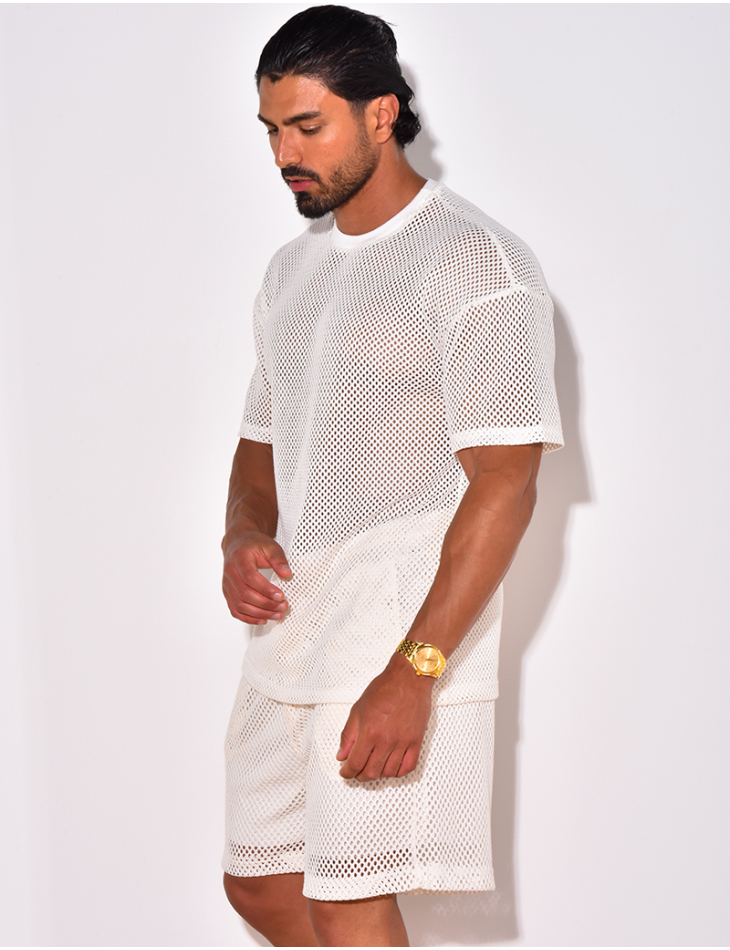 Ensemble short et t-shirt ajouré Ensemble short et t-shirt ajouré
