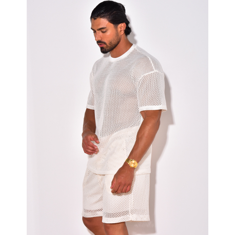 Ensemble short et t-shirt ajouré Ensemble short et t-shirt ajouré