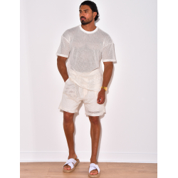 Ensemble short et t-shirt ajouré Ensemble short et t-shirt ajouré