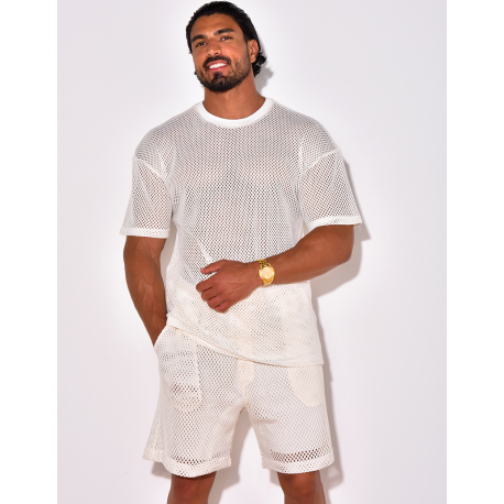 Ensemble short et t-shirt ajouré Ensemble short et t-shirt ajouré