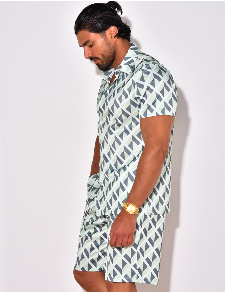 Ensemble short et chemise à forme géométrique Ensemble short et chemise à forme géométrique