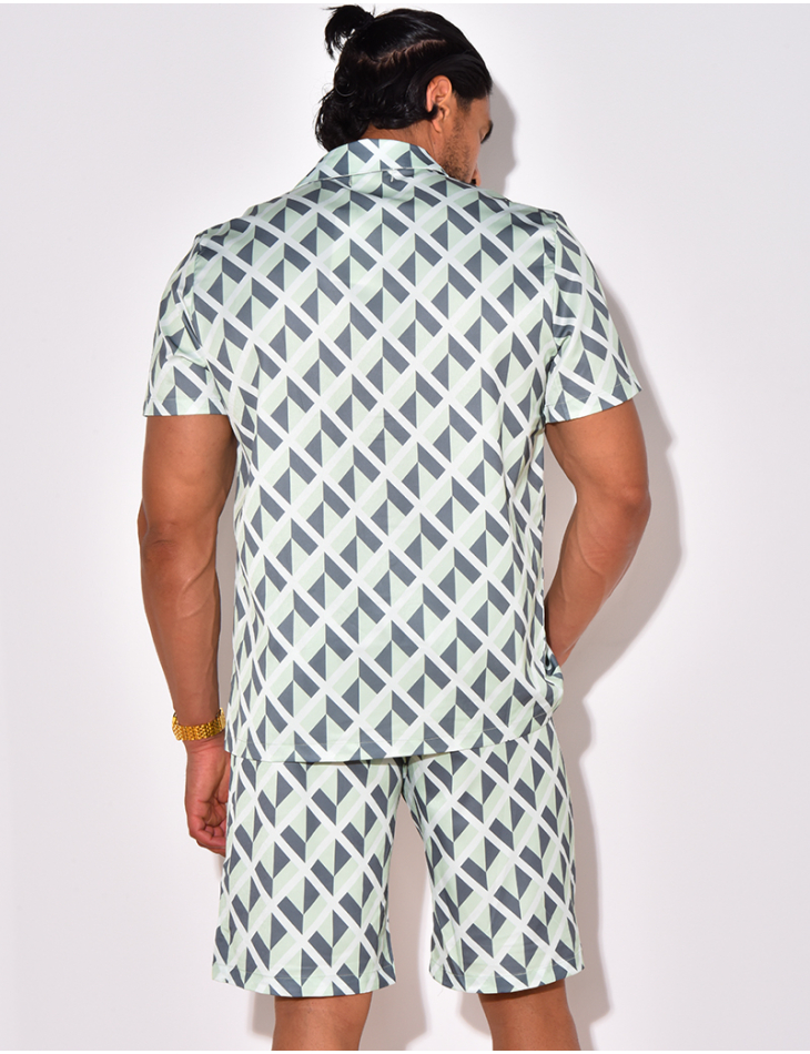 Ensemble short et chemise à forme géométrique Ensemble short et chemise à forme géométrique