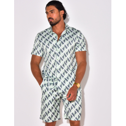 Ensemble short et chemise à forme géométrique Ensemble short et chemise à forme géométrique