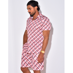 Ensemble short et chemise à forme géométrique