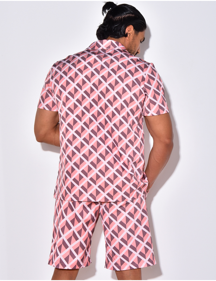 Ensemble short et chemise à forme géométrique