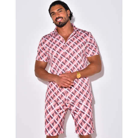 Ensemble short et chemise à forme géométrique