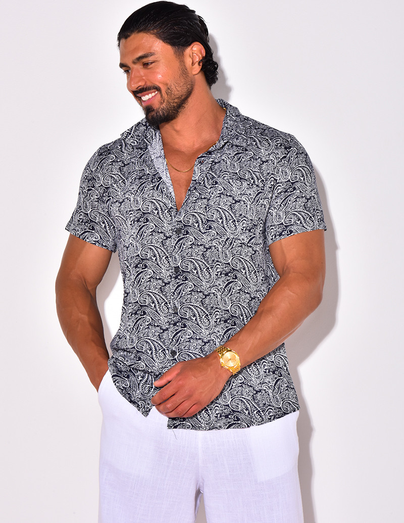 Chemise manches courtes à motifs