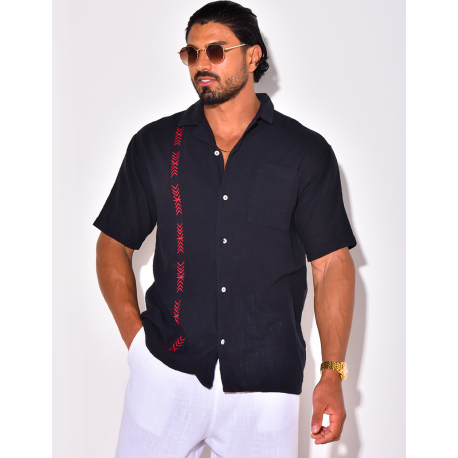 Chemise en lin à motifs flèches Chemise en lin à motifs flèches