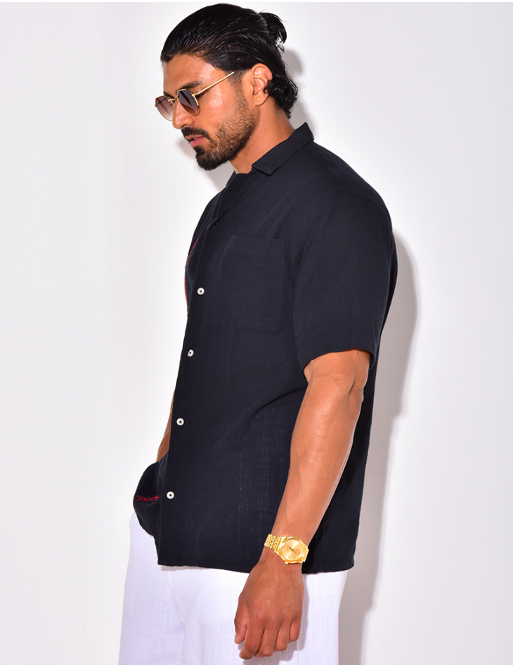 Chemise en lin à motifs flèches Chemise en lin à motifs flèches