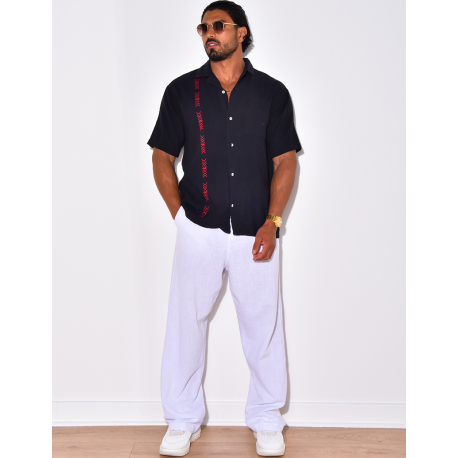 Chemise en lin à motifs flèches Chemise en lin à motifs flèches