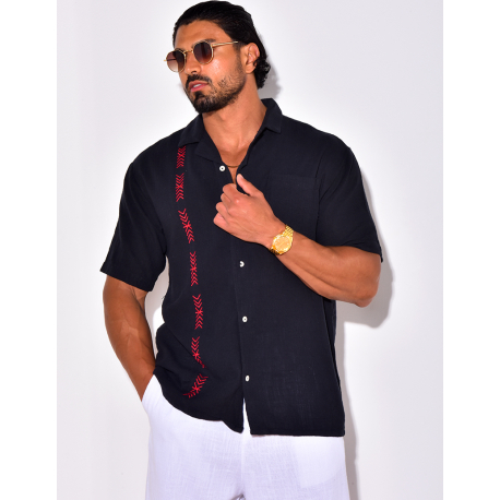 Chemise en lin à motifs flèches Chemise en lin à motifs flèches