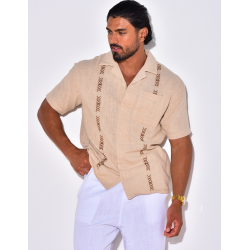 Chemise en lin à motifs flèches Chemise en lin à motifs flèches