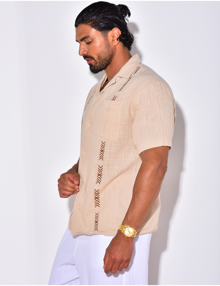 Chemise en lin à motifs flèches Chemise en lin à motifs flèches