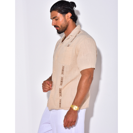 Chemise en lin à motifs flèches Chemise en lin à motifs flèches