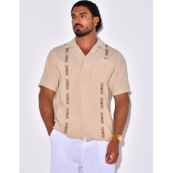 Chemise en lin à motifs flèches Chemise en lin à motifs flèches