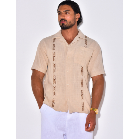 Chemise en lin à motifs flèches Chemise en lin à motifs flèches