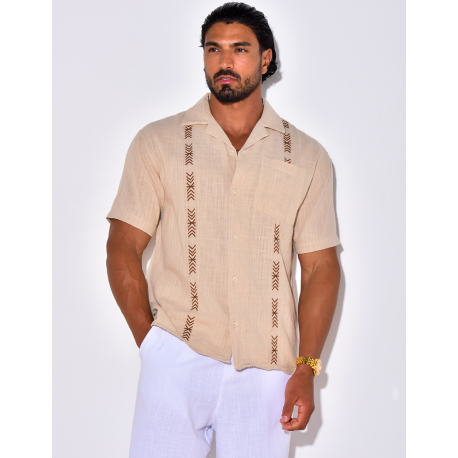 Chemise en lin à motifs flèches Chemise en lin à motifs flèches