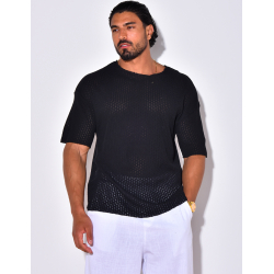 T-shirt uni ajouré T-shirt uni ajouré