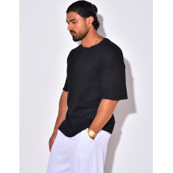 T-shirt uni ajouré T-shirt uni ajouré